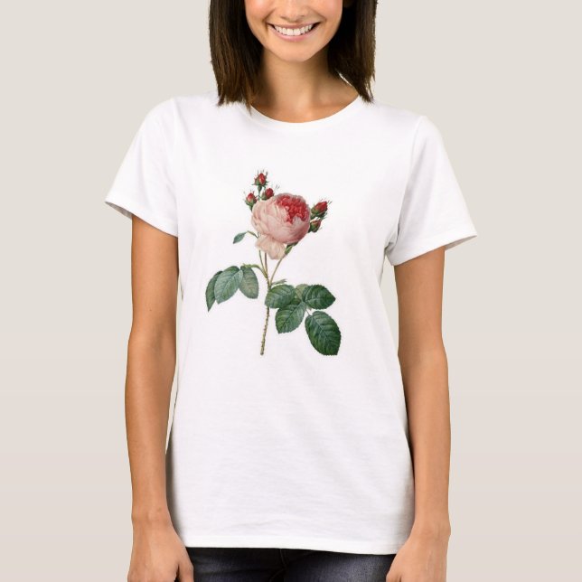 Rosa parisino, camiseta de bonito, floral (Anverso)