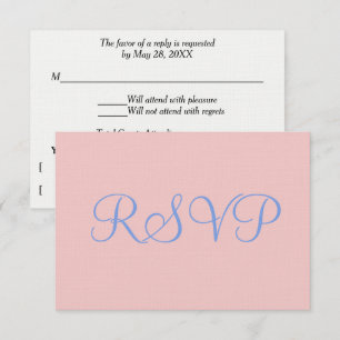 Rosa Pasteles azules rosados Boda RSVP