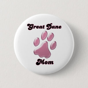 Rosa Pawprint - botón de la mamá de great dane