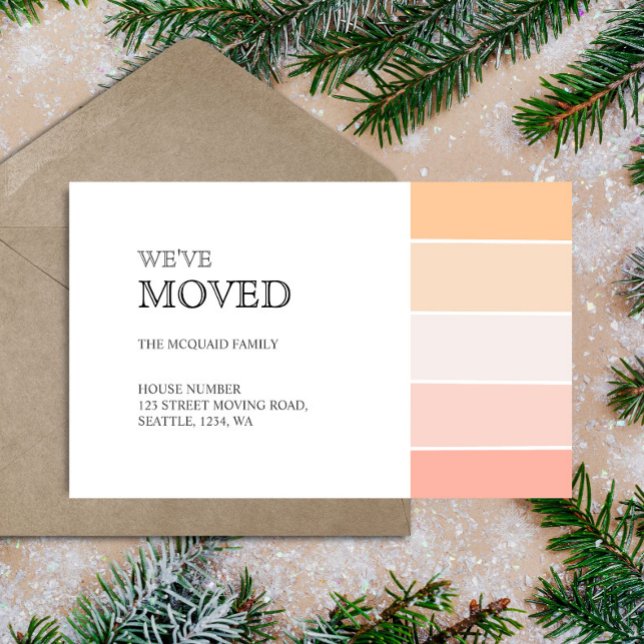 Rosa Peach Peach Moving Invitación Insertar Tarjet (Subido por el creador)