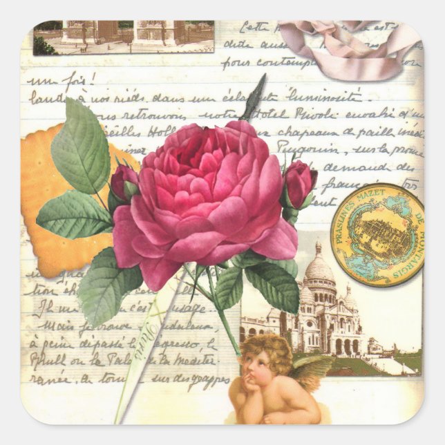 Rosa  Pegatina de París (Anverso)