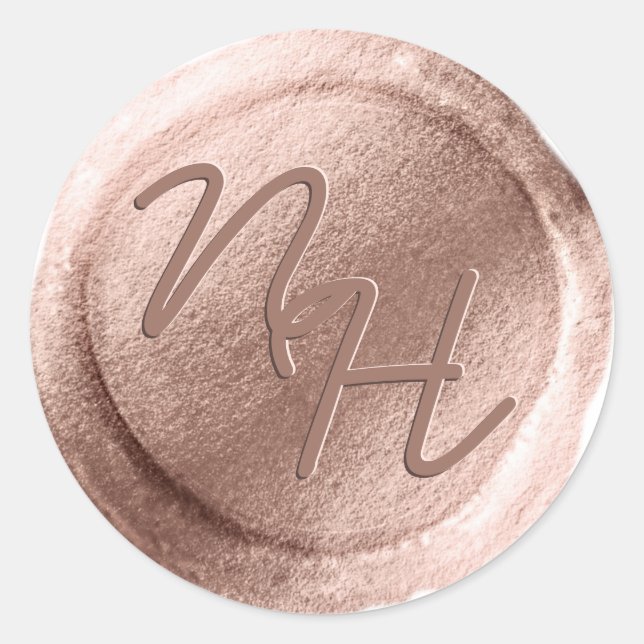 Rosa Pegatina de sobre de las iniciales del sello  (Anverso)