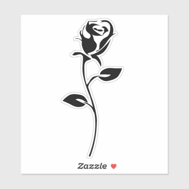 Rosa Pegatina Vinil (Hoja)