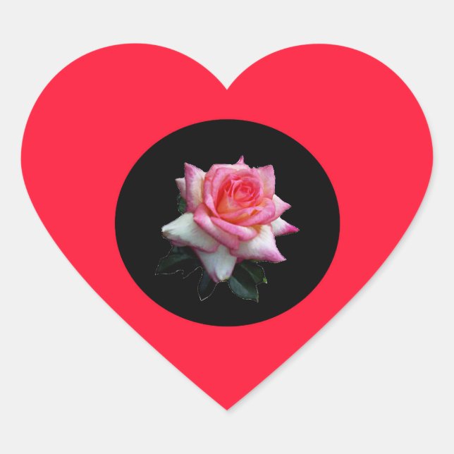 Rosa Pegatinas del corazón (Anverso)