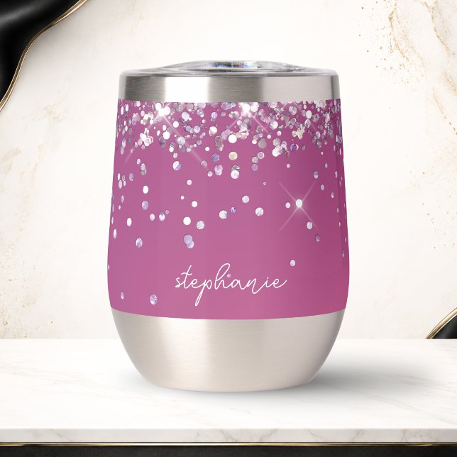Rosa Personalizado  (Pink Custom Thermal Wine Tumbler)