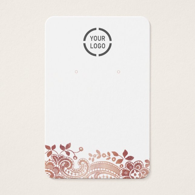 Rosa personalizado de encaje dorado logo pantalla  (Anverso)