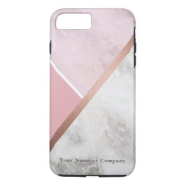 Rosa personalizado Funda duro para iPhone de mármo