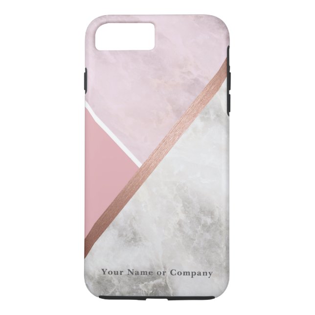 Rosa personalizado Funda duro para iPhone de mármo (Reverso)