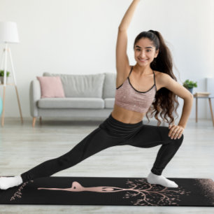 Rosa personalizado Oro Pose Namaste Yoga Mat