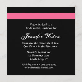 Rosa PINK y NEGRO Novia Invitación al almuerzo
