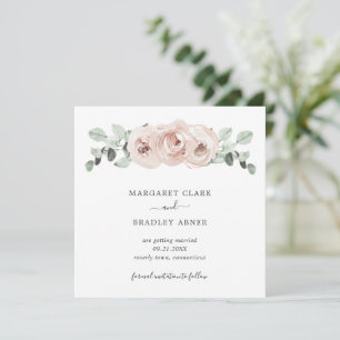 Rosa Polvorienta Floral Acuarela Elegante Boda