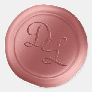 Rosa polvoriento 2 Pegatinas de sellos de cera mon