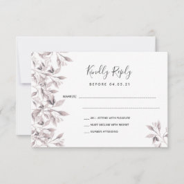 rosa polvoriento boda RSVP botánico blanco