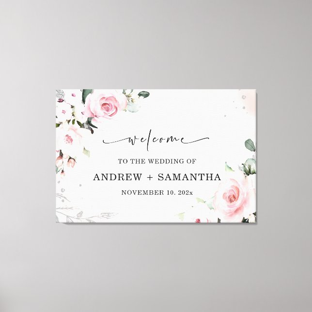 Rosa polvoriento elegante y decoración boda gris (Anverso)