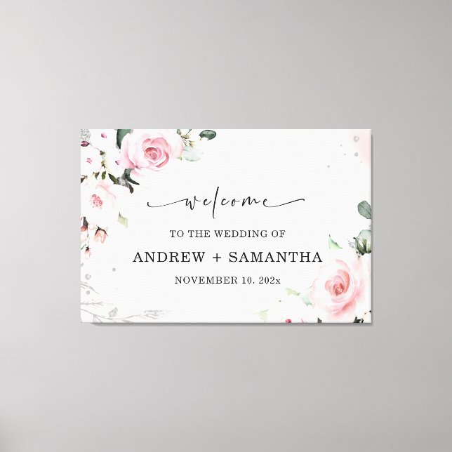 Rosa polvoriento elegante y decoración boda gris (Anverso)