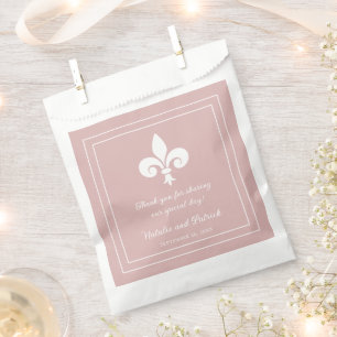 Rosa polvoriento Fleur de Lis Bolsas de Favor de B
