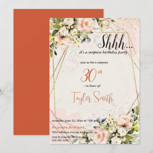 rosa polvoriento  Invitación elegante de fiesta so