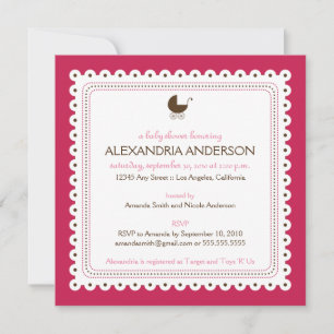 (Rosa) Preciosa invitación Personalizado Baby Show