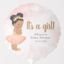 Rosa princesa bebé de oro es un globo chica