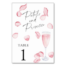 Rosa Prosecco - número de mesa de boda