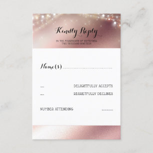 Rosa Purpurina de oro Boda RSVP
