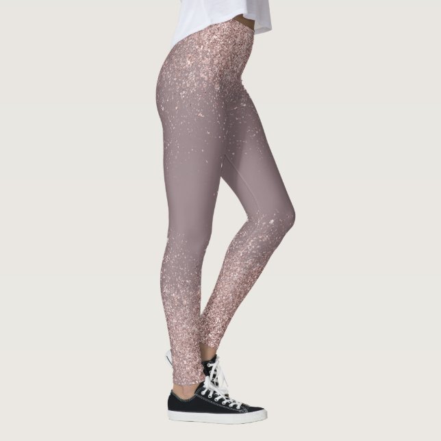 Rosa Purpurina de oro Confetti Dust Leggings (Derecha)