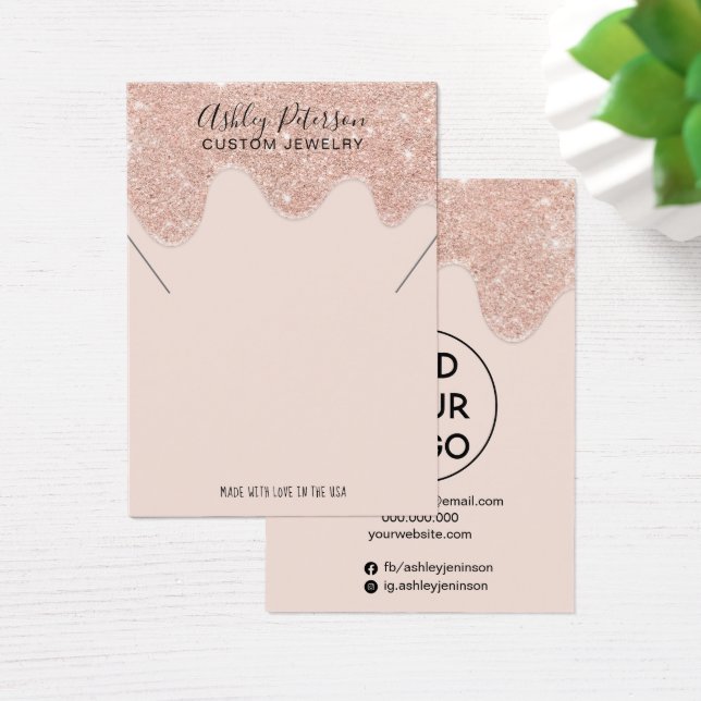 Rosa purpurina de oro gotea en pantalla de collar  (Escritorio)