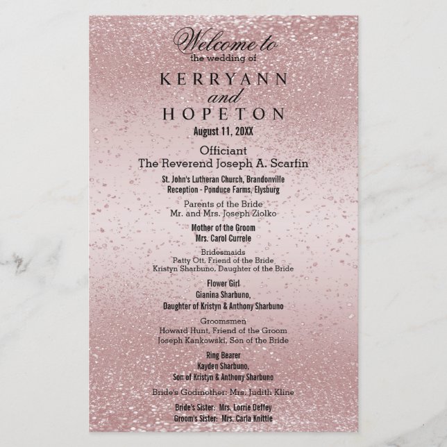 Rosa Purpurina de Oro - Programa (Anverso)