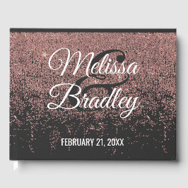 Rosa Purpurina de oro resquebraja libro de visitas