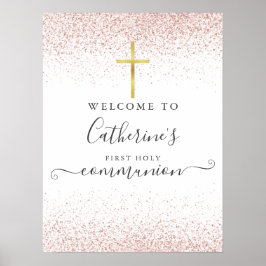 Rosa Purpurina de oro Señal de bienvenida de la Sa