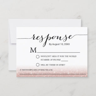 Rosa Purpurina de oro Solicitud de matrimonio RSVP