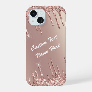 Rosa Purpurina de oro Sparkly Personalizado Estuch