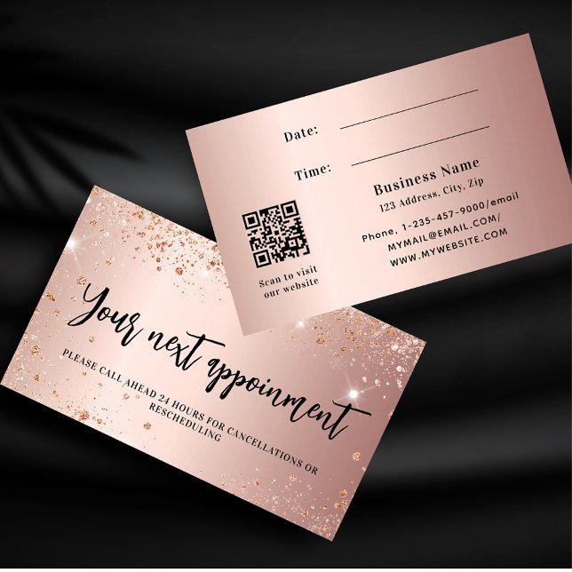 Rosa purpurina de oro tarjeta de cita profesional  (Subido por el creador)