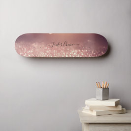 ROSA Purpurina GOLD Custom Name Skateboard