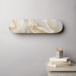 ROSA Purpurina GOLD Custom Name Skateboard