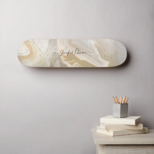 ROSA Purpurina GOLD Custom Name Skateboard
