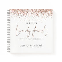 Rosa Purpurina Oro Veintitrés Libro de Cumpleaños