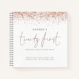 Rosa Purpurina Oro Veintitrés Libro de Cumpleaños