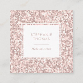 Rosa purpurina Tarjeta de presentación cuadrada de