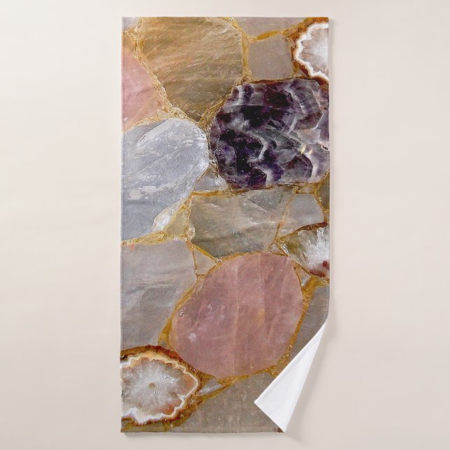 Rosa Quartz Amethyst Geode (Toalla de baño)