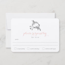 Rosa Quartz Hummingbird Kiss Boda Wedding RSVP