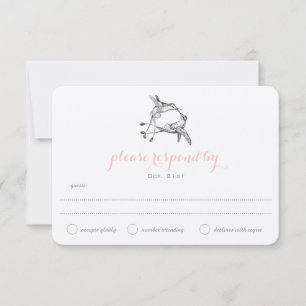 Rosa Quartz Hummingbird Kiss Boda Wedding RSVP