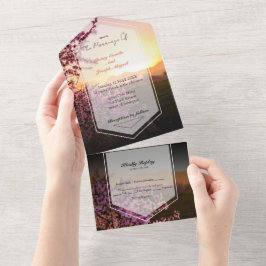 Rosa Real Rosa Invitación Todo En Uno