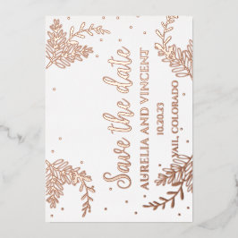 Rosa Relieve metalizado de oro guardar la tarjeta 