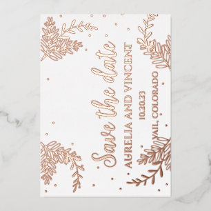 Rosa Relieve metalizado de oro guardar la tarjeta