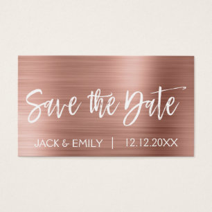 Rosa Relieve metalizado metálico Gold Save the Dat