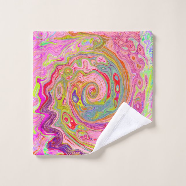 Rosa retro, amarillo y magenta Resumen de arte gro (Toallita)