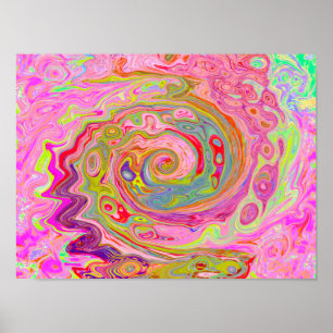 Rosa retro, amarillo y magenta Resumen de arte gro