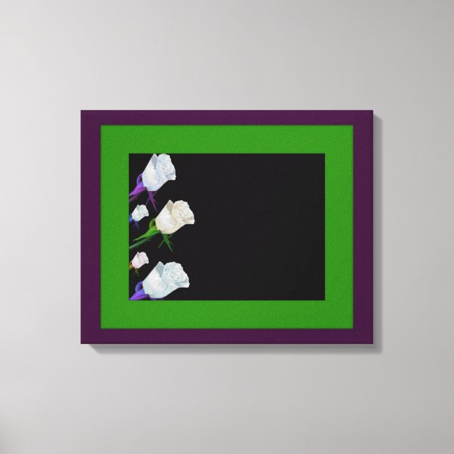 Rosa retro enmarcado de lienzo estirado (Anverso)