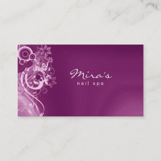 Rosa retro floral de la tarjeta de visita que